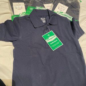 Set of 4 Brand New Classroom Brand Unisex Navy Uniform Shirts Size 5-6